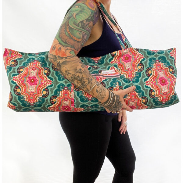 Over The Shoulder Yoga Mat Bag - Boho Fuschia