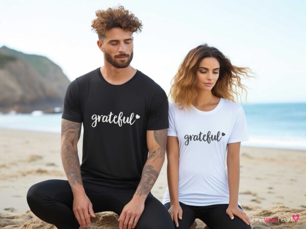 Unisex Grateful Tee in Black and White