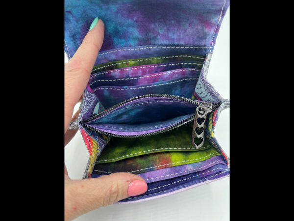 Wallet Mini, Small Wallet, Compact Wallet, Women Wallet, Snap Wallet, Tie Dye Fabric
