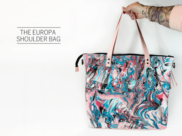 Europa Shoulder Bag, Shoulder Bag, Water Marbled Bag, Marbled Bag, Handbag, Purse, Handbag, Unique Gift For Her, Birthday Gift For Her