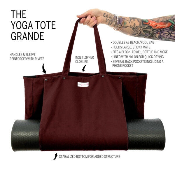 Yoga Tote Grande, Yoga Bag, Yoga Mat Bag, Yoga Shoulder Bag, Yoga Beach Bag, Yoga Tote Bag, Pilates Bag, Large Yoga Tote
