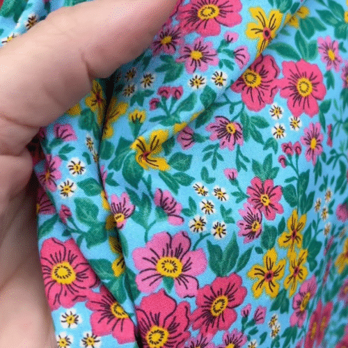 baby blue dainty flowers Cotton Fabric Detail – 60” Wide