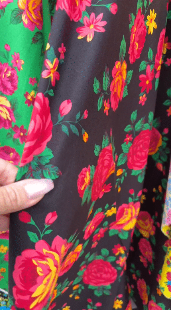 Black & Red Flowers Cotton Fabric – 60” Wide - Sold By The Yard - Image 3