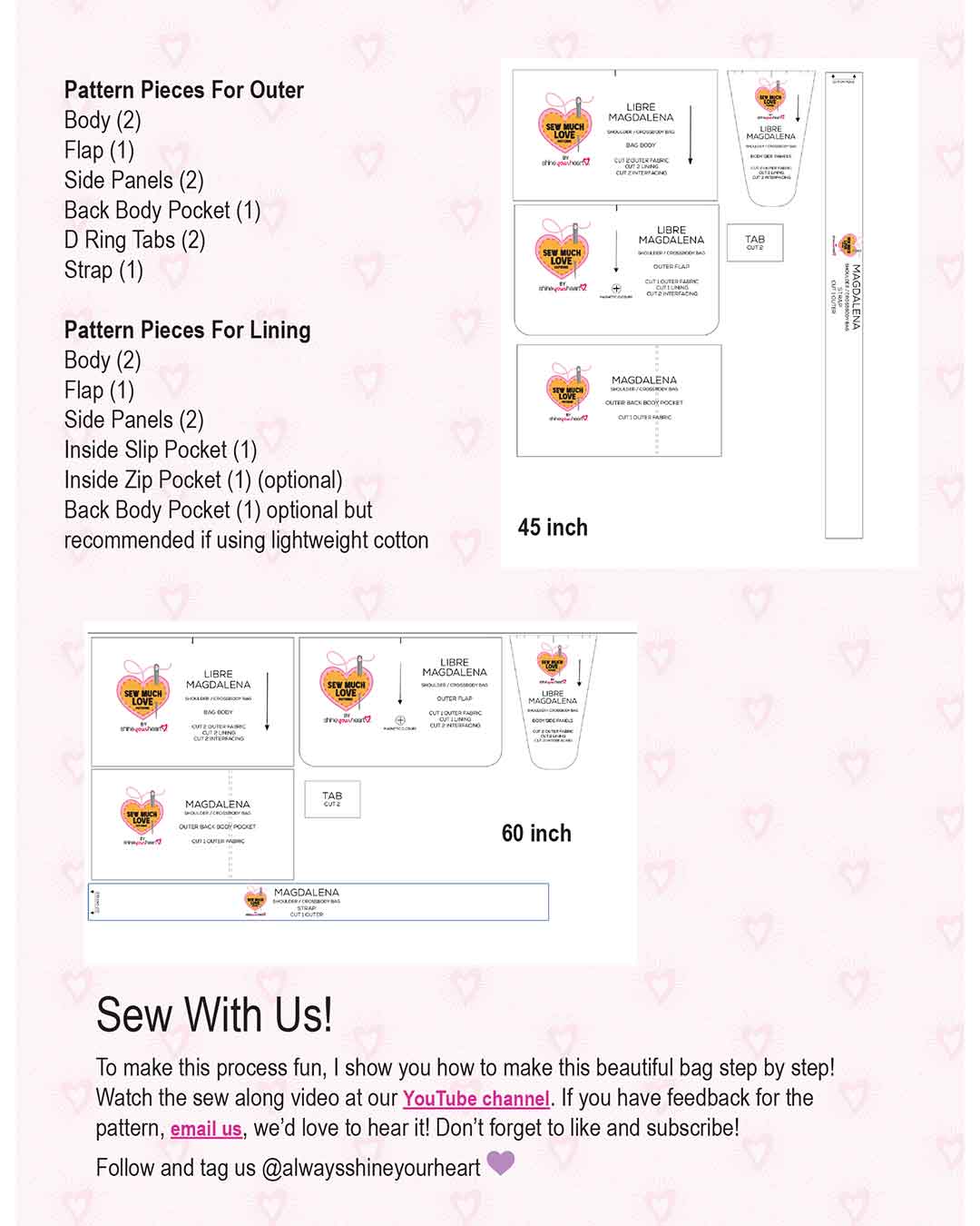 Magdalena Shoulder Bag Sewing Pattern In Two Sizes (PDF Pattern) - Image 3