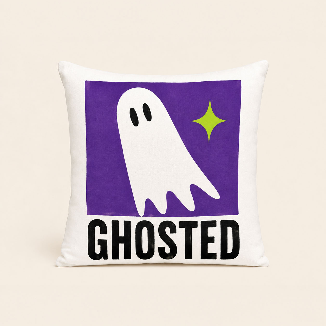 bite me halloween throw pillow ghosted