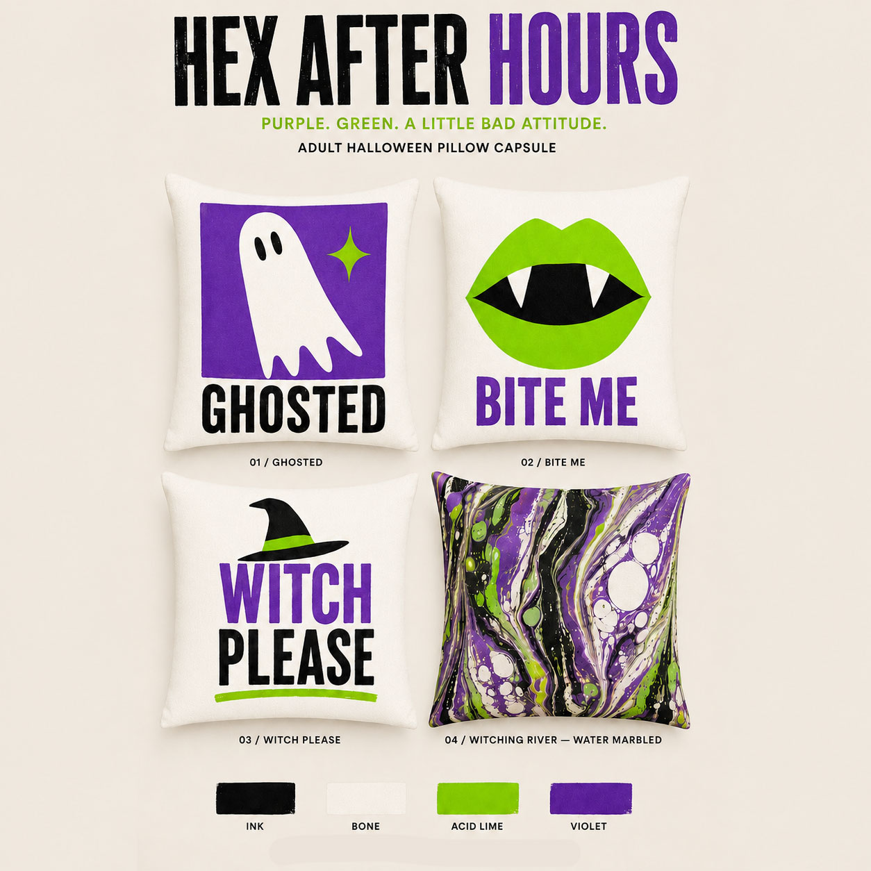 Ghosted — Hand-Painted Halloween Pillow - Image 2